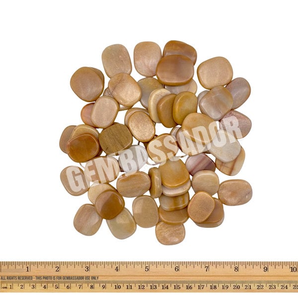  Peach Moonstone - Palm Stone Small (1 lb parcel)