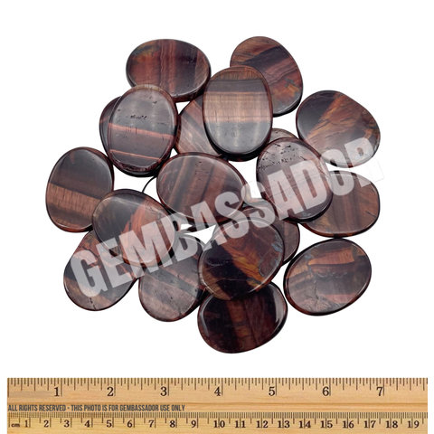 Red Tiger's Eye - Palm Stone Large (1 lb parcel)