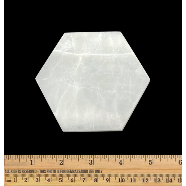  Selenite - Charging Plate - Hexagon (10 cm)