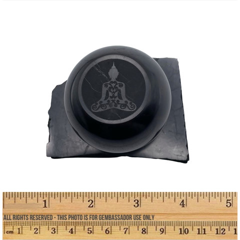 Shungite - Buddha Sphere w/Stand