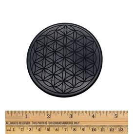  Shungite - Tile - Round (Flower of Life)