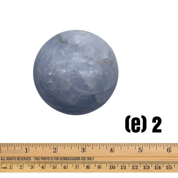  Blue Calcite Sphere - (e)2
