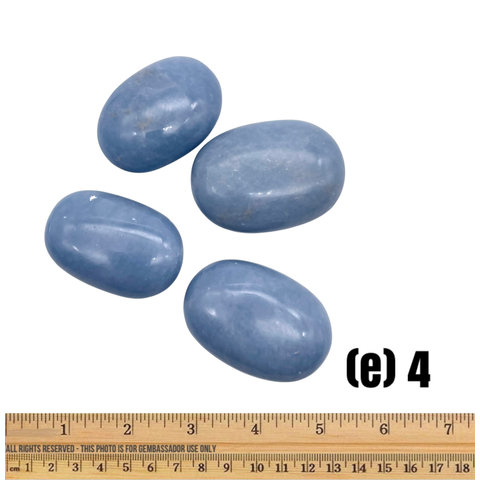 Angelite - Palm Stone Pillow (4 piece parcel) (e4)