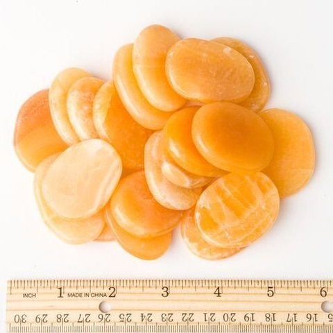 Orange Calcite - Palm Stone Large (1 lb parcel)