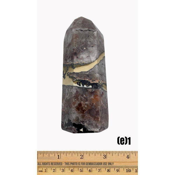 (e1) Mosaic Chalcedony - Polished Point (e)1