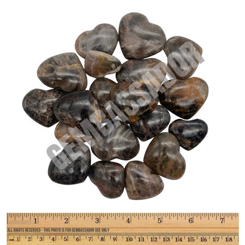 Black Moonstone - Hearts (1 lb parcel)