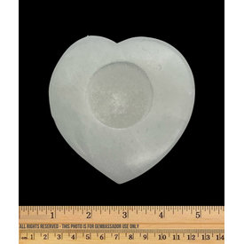  Selenite - Candle Holder - Heart