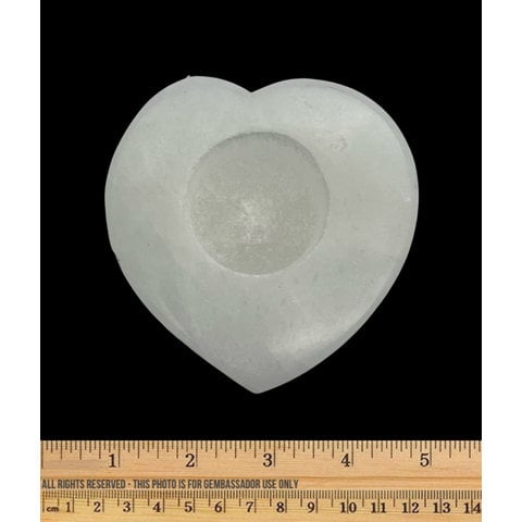 Selenite - Candle Holder - Heart