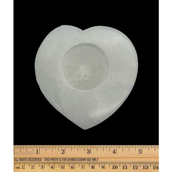  Selenite - Candle Holder - Heart