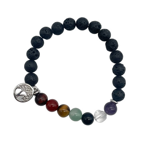 Lava Stone Chakra - Bracelet (individual)