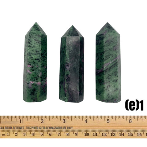 Ruby Zoisite - Polished Points (3 piece parcel) (e1)