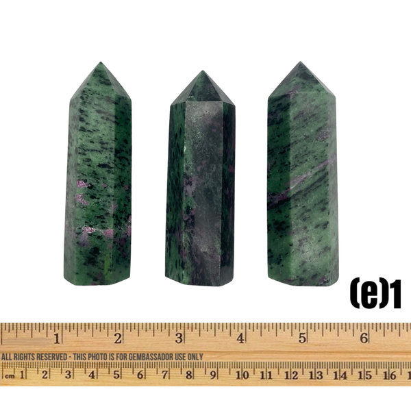 (e1) Ruby Zoisite - Polished Points (3 piece parcel) (e1)