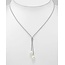 Sterling Necklace- Lariat Pearls: 17"-19"