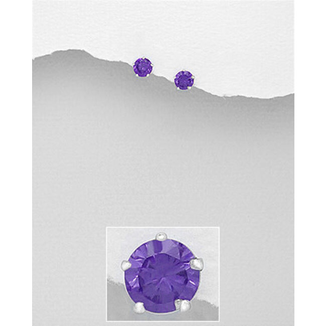Sterling Small Cz. Studs (More Colours)