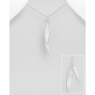Sterling Sterling-Double Feather Necklace