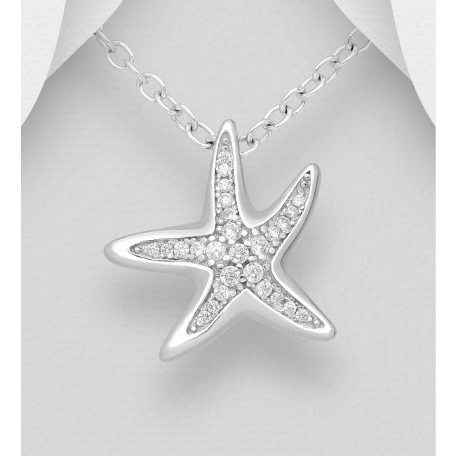 Sterling Sterling Cubic Starfish Necklace