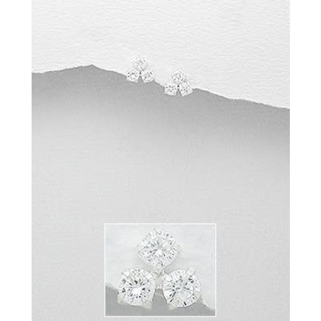 Sterling Sterling Studs:  Multi CZ