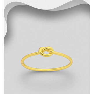 Sterling Gold Ring-Knotted Heart