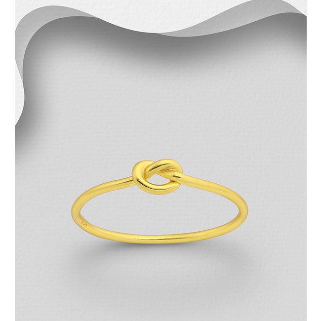Sterling Gold Ring-Knotted Heart - FINAL SALE