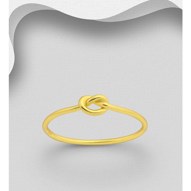 Sterling Gold Ring-Knotted Heart