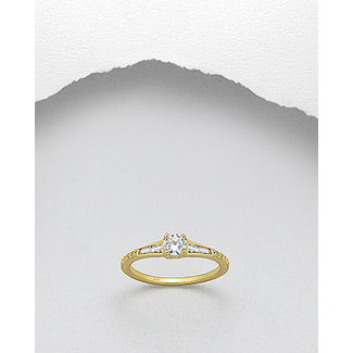Sterling Gold Ring-CZ FINAL SALE