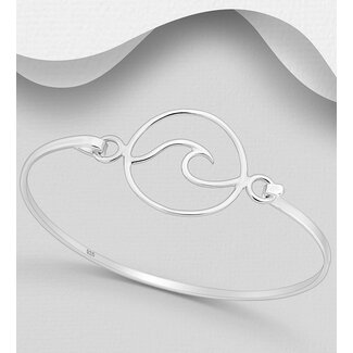 Sterling Sterling Bangle- Wave