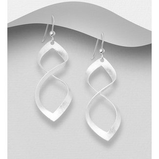 Sterling Sterling Silver- Matte Twisted Dangles