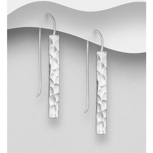 Sterling Sterling-Hammered Bar Drops