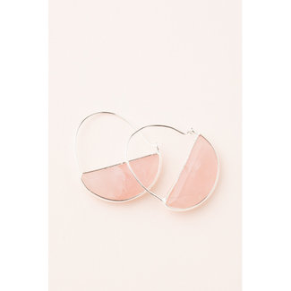 Scout Stone Prism Hoop Earring Rose Quartz/Silver