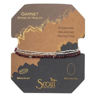 Scout Delicate Stone Necklace/Bracelet -Garnet/Silver