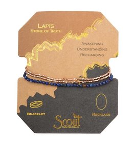 Scout Delicate Stone Necklace/Bracelet-Lapis/Rose Gold