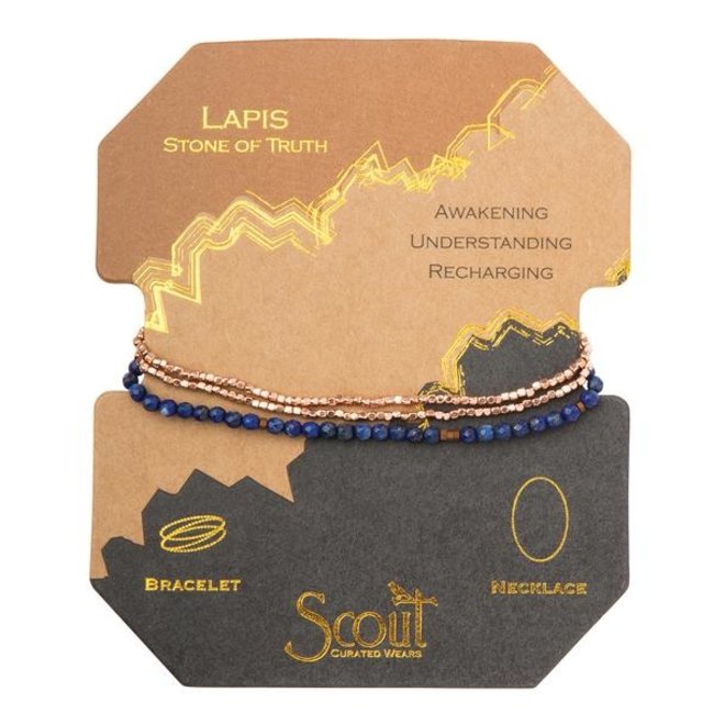 Scout Delicate Stone Necklace/Bracelet-Lapis/Rose Gold