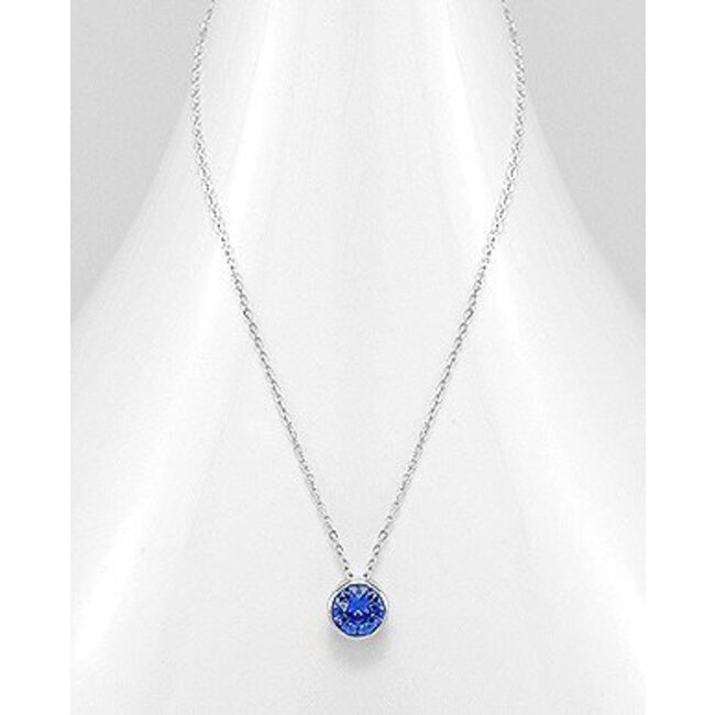 Sterling Necklace- Swavorski Circular