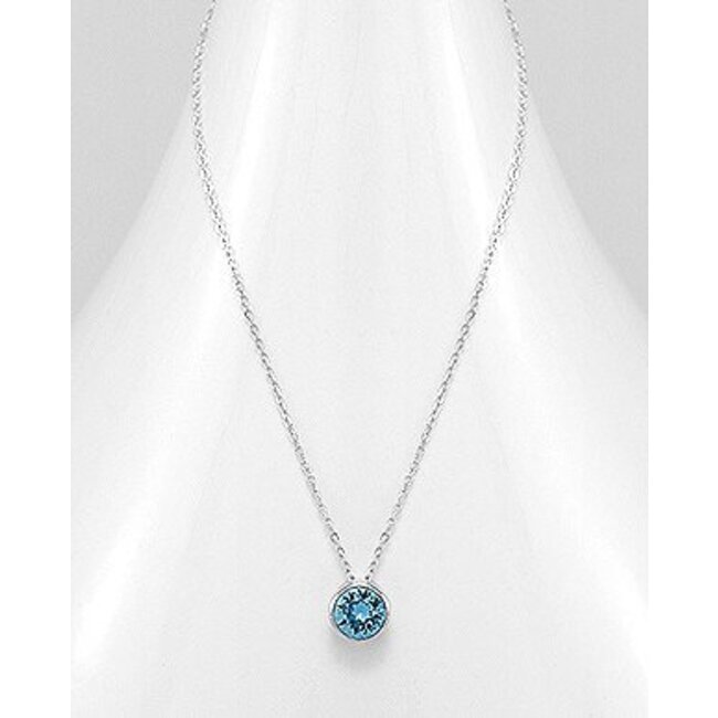 Sterling Necklace- Swavorski Circular
