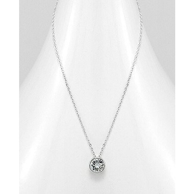 Sterling Necklace- Swavorski Circular
