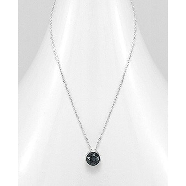 Sterling Necklace- Swavorski Circular