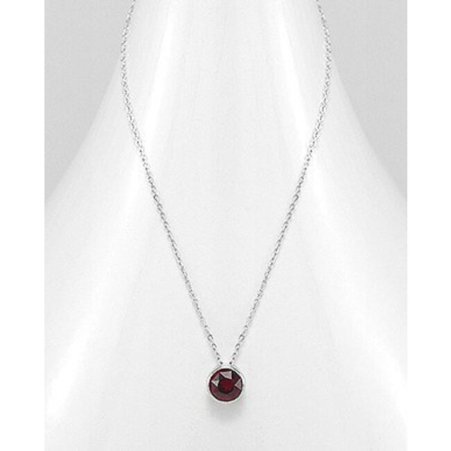 Sterling Necklace- Swavorski Circular