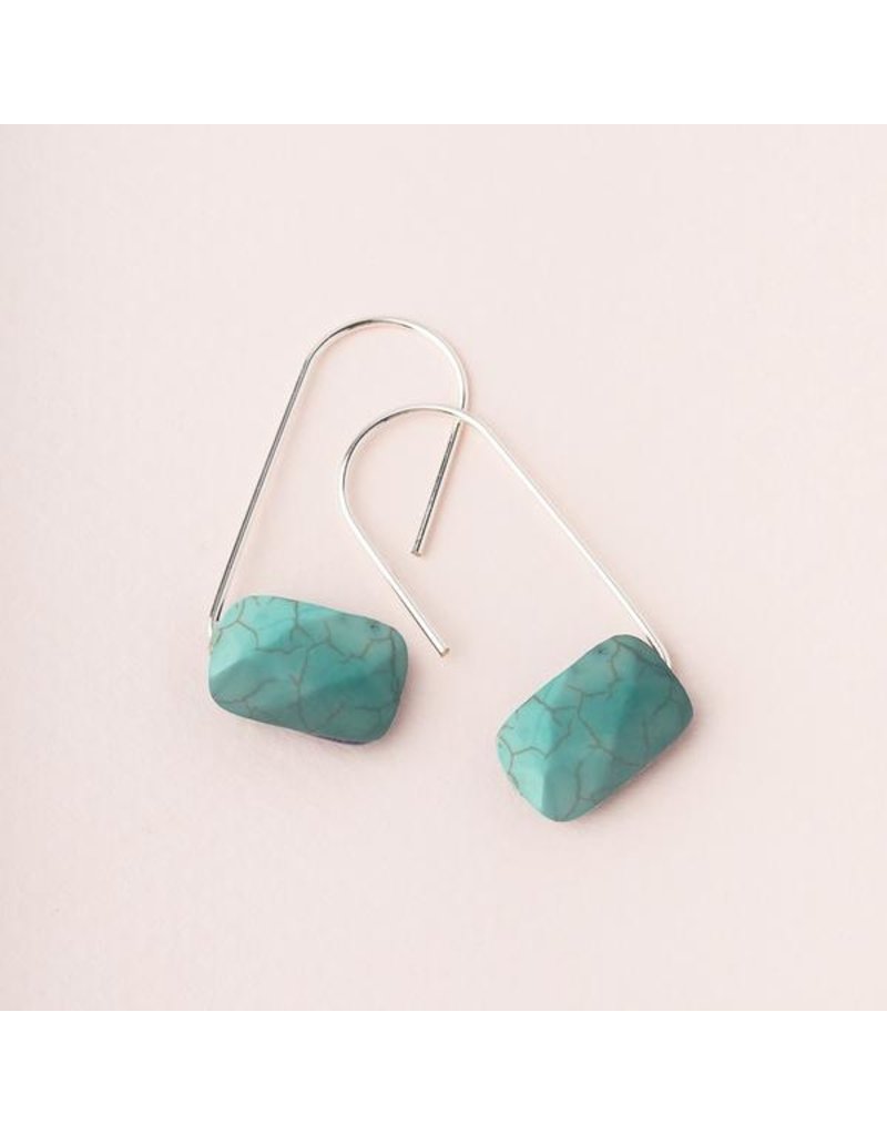Scout Turquoise/Silver Floating Stone Earring