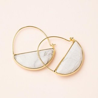 Scout Stone Prism Hoop Earring Howlite/Gold