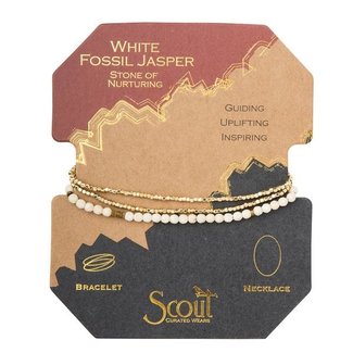 Scout Delicate Stone Necklace/Bracelet -White Fossil/Gold