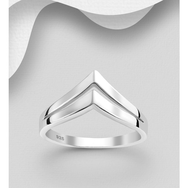 Sterling Double Chevron Ring