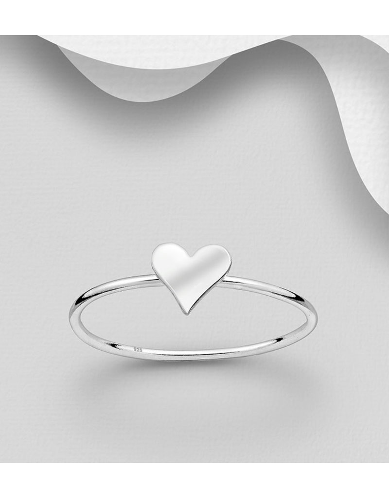 small silver heart ring