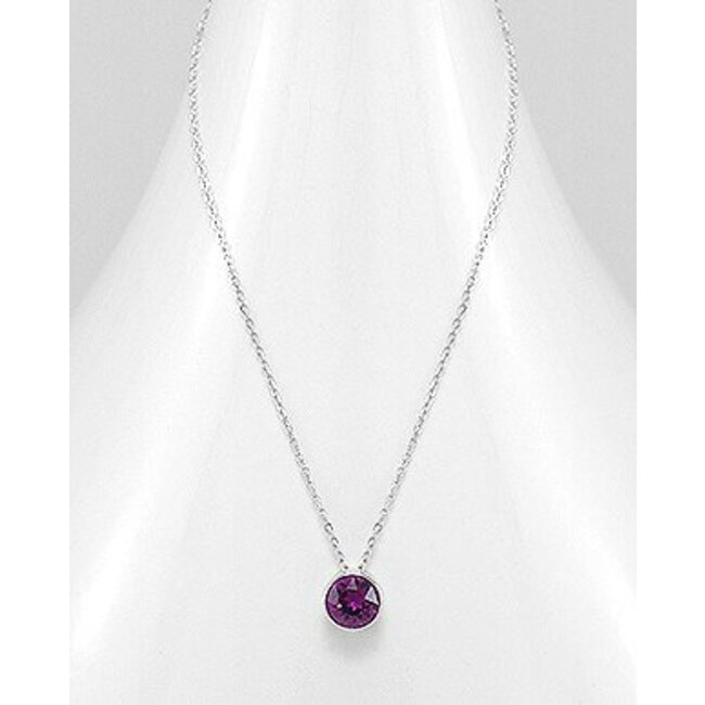 Sterling Necklace- Swavorski Circular