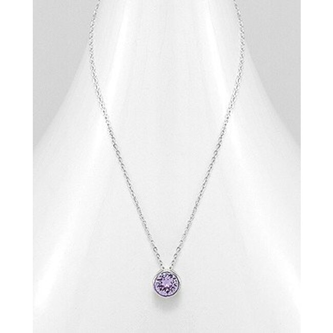 Sterling Necklace- Swavorski Circular