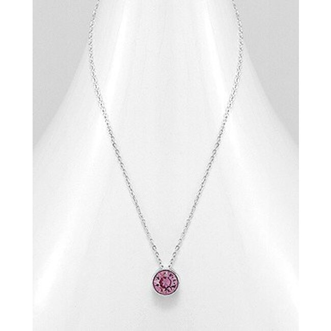 Sterling Necklace- Swavorski Circular