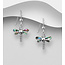 Sterling Sterling Oxidized Dragonfly Earrings w/Abalone