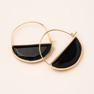 Scout Stone Prism Hoop Earring Black Spinel/Gold
