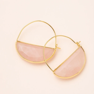 Scout Stone Prism Hoop Earring Rose Quartz/Gold