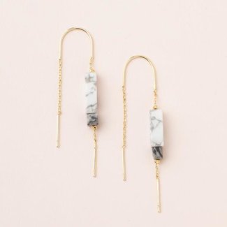 Scout Thread Earring-Howlite/Black/Gold