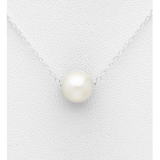 Sterling Necklace-Sterling w/ Freshwater Pearl